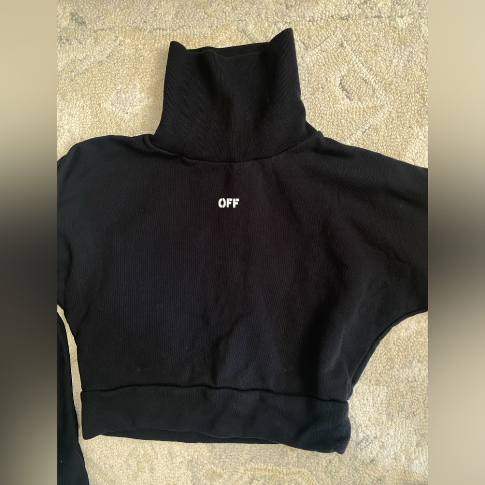 Off-White c/o Virgil Abloh Black Crop Sweatshirt